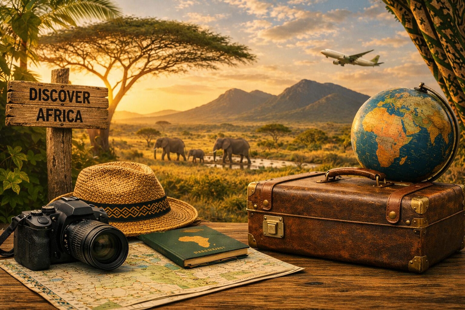 Panoramic view of Uganda’s landscapes and wildlife